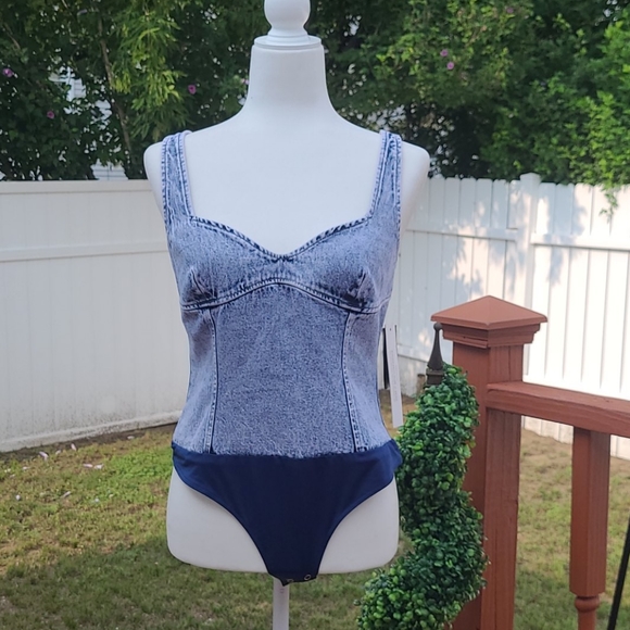 Culpos X INC Demin Bodysuit - Picture 1 of 7